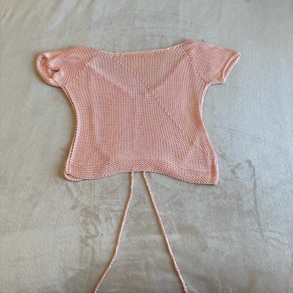 Handmade Pink Knit with Open Back OS